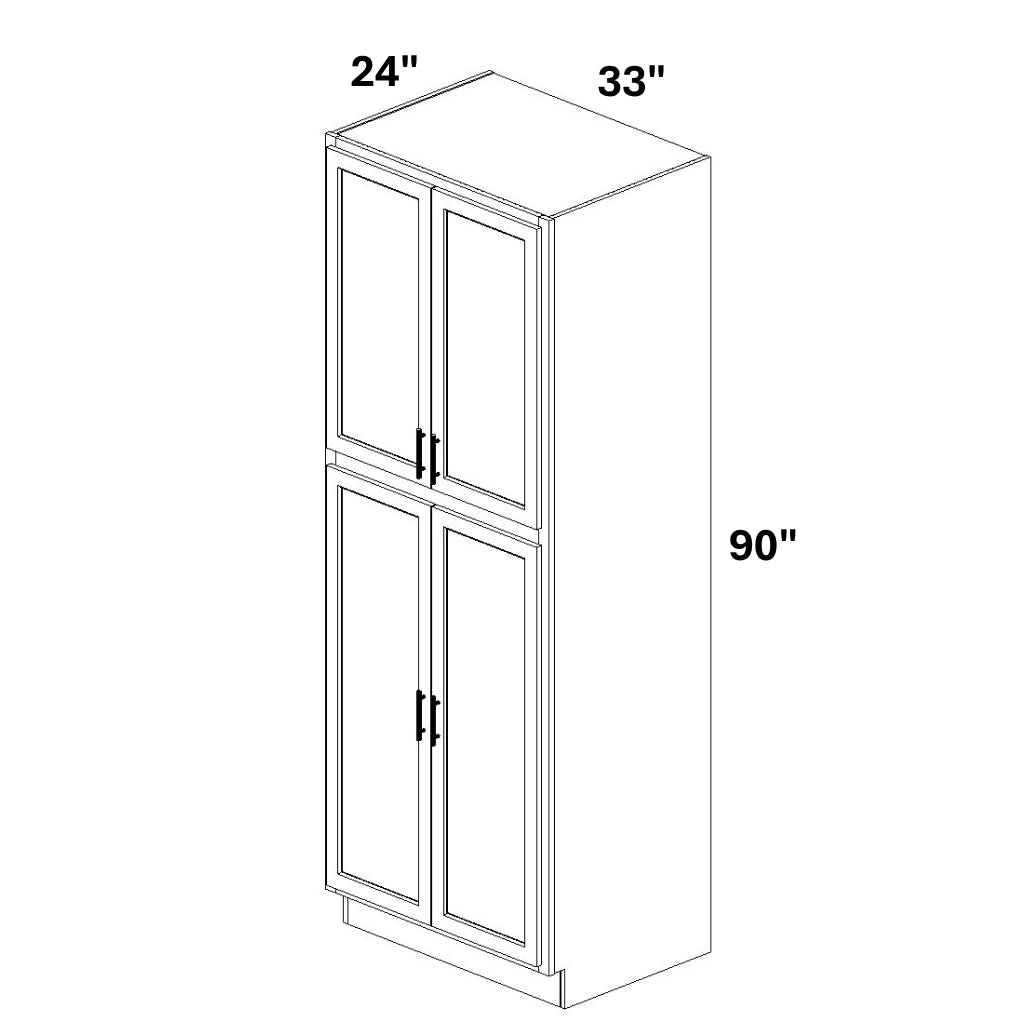 Pantry Cabinet Double Doors Top and Bottom