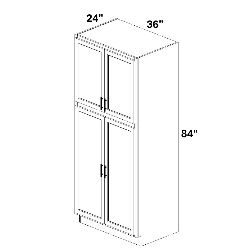 Pantry Cabinet Double Doors Top and Bottom