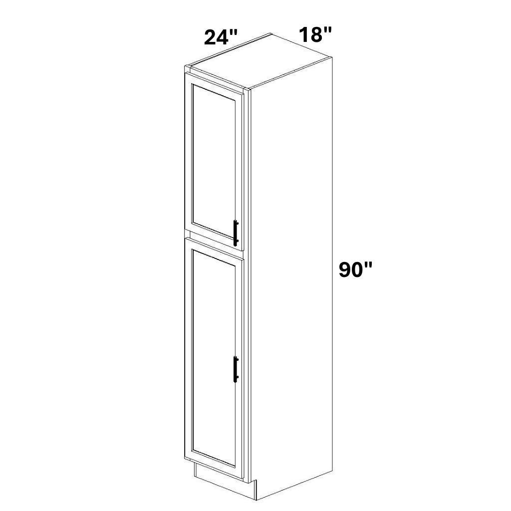 Pantry Cabinet Single Door Top and Bottom w/ 4 ROTs in Bottom