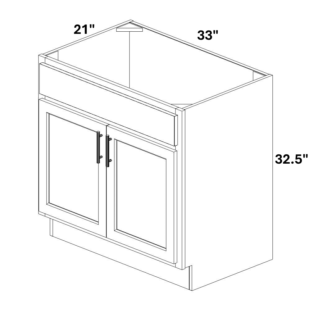 Vanity Sink Base - 32.5 Tall (2 Door / 1 Drawer Fronts)