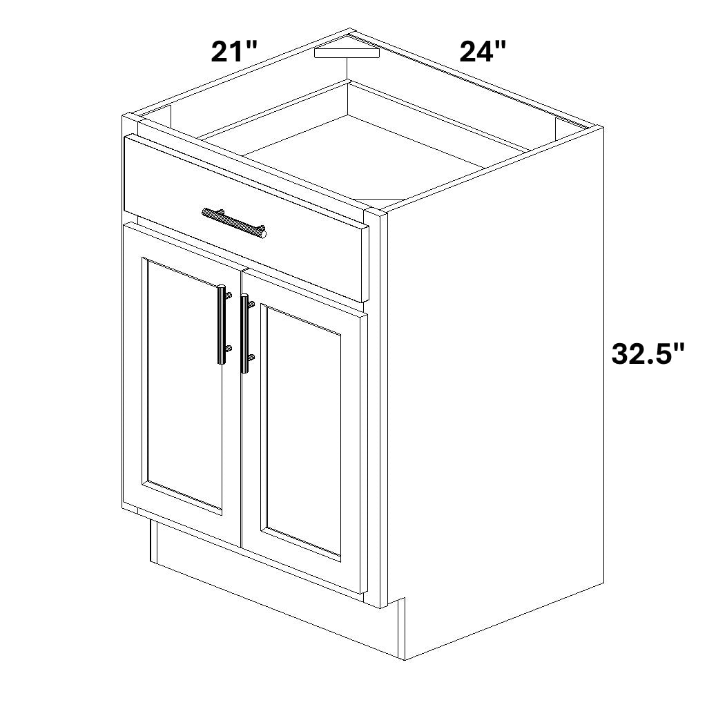 Vanity Base - 32.5 Tall (Butt Doors - Single Drawer)