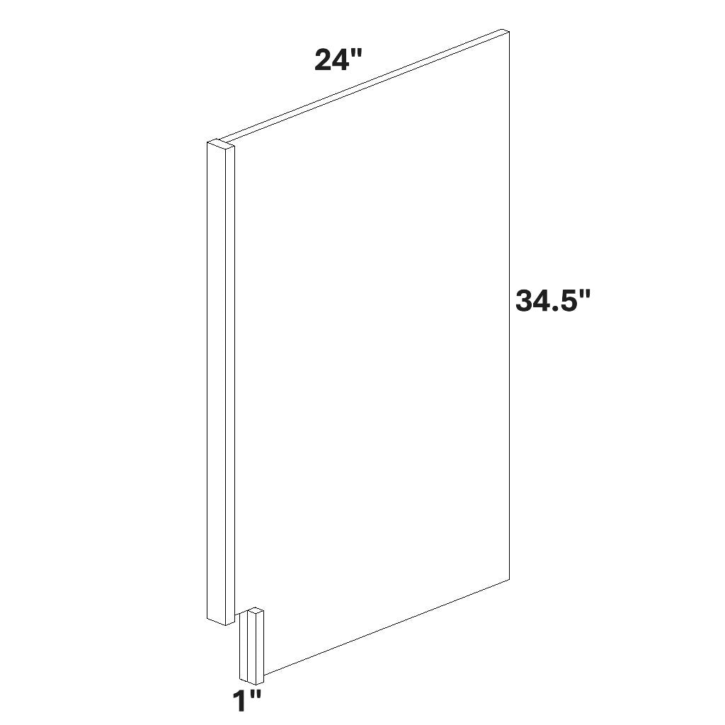 1.5" Wide Dishwasher End Panel for Left Side of Dishwasher