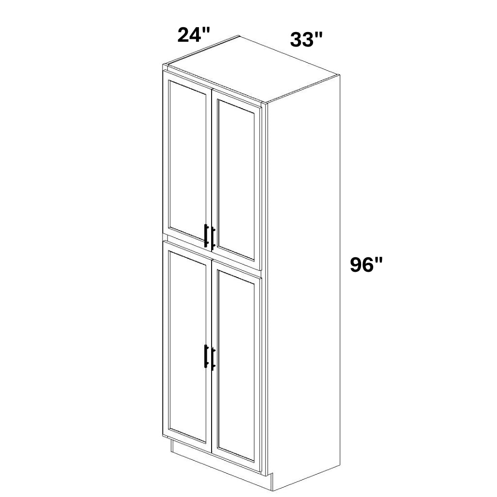 Pantry Cabinet Butt Doors Top and Bottom w/ 4 ROTs in Bottom