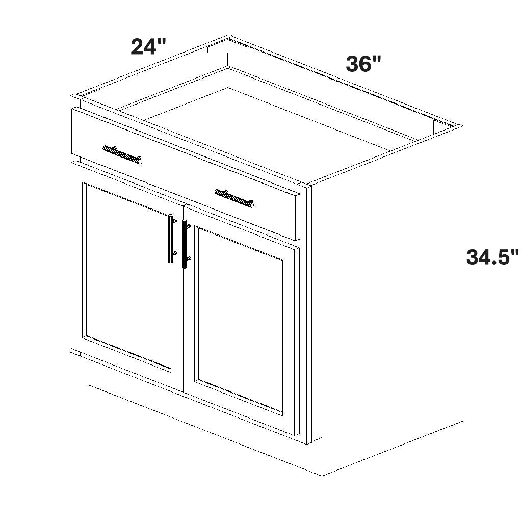Base 2 Butt Doors / 1 Drawer w/ 2 ROTs