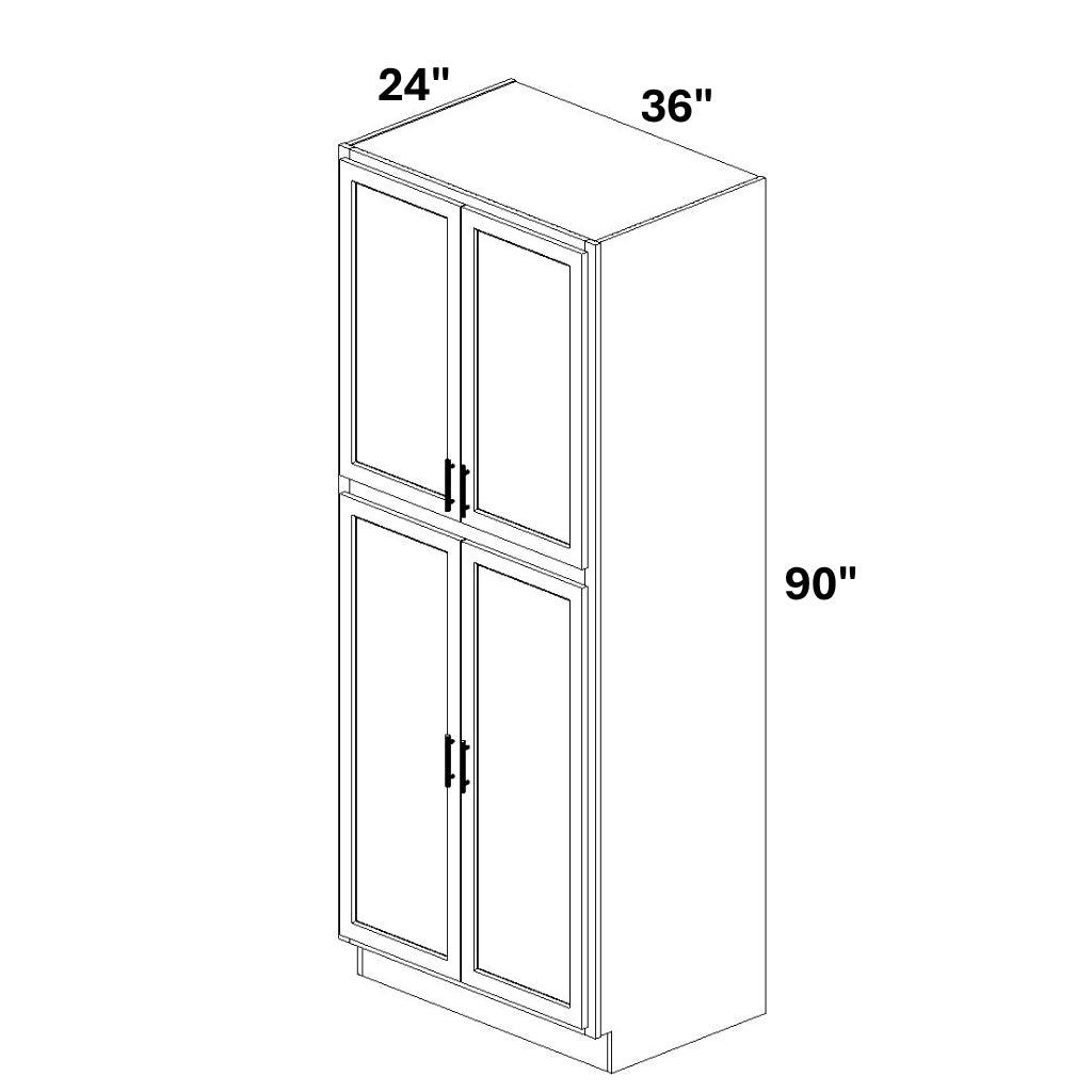 Pantry Cabinet Butt Doors Top and Bottom w/ 4 ROTs in Bottom
