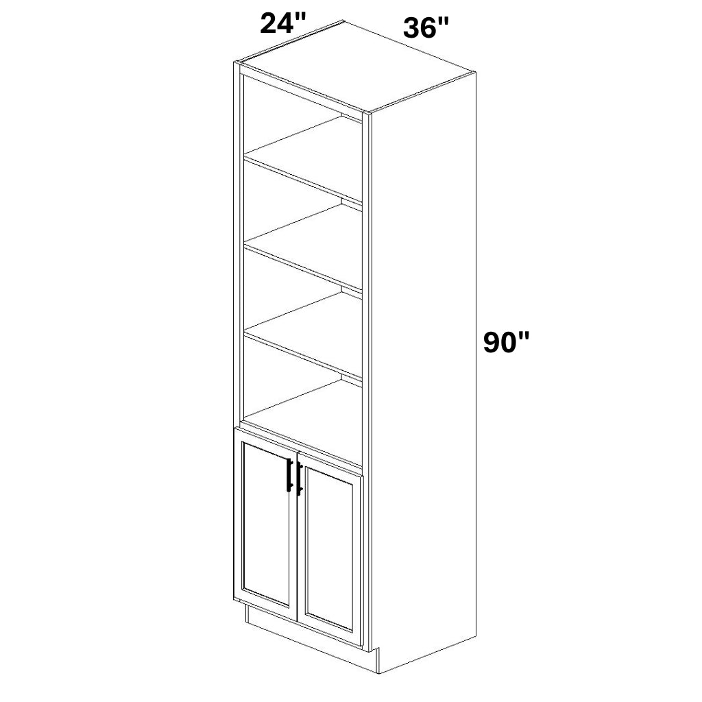 Book Case Cabinet with 2 Full Height doors at bottom