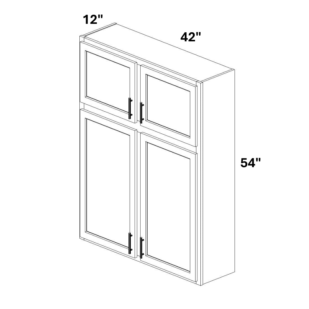 2 Door 18 over 36 Stacked Wall Cabinet w/ Stile