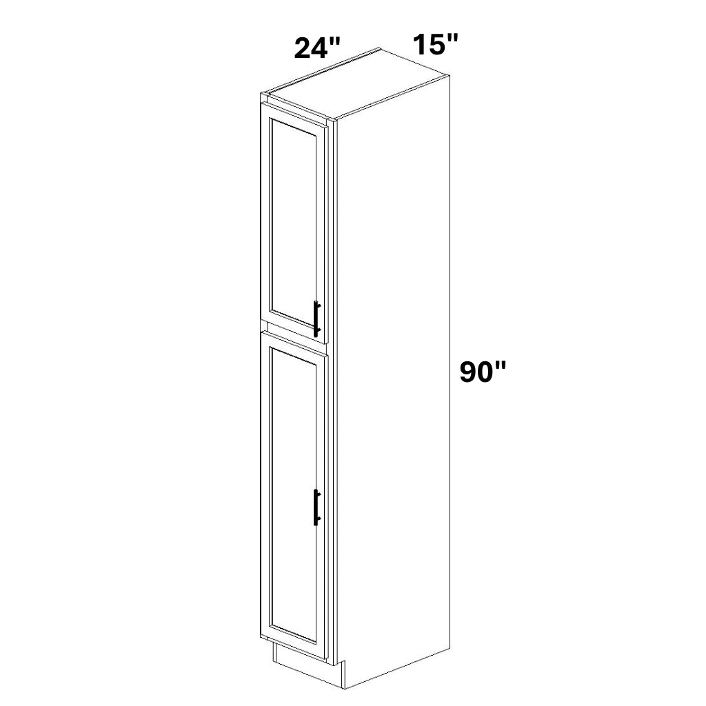 Pantry Cabinet Single Door Top and Bottom w/ 4 ROTs in Bottom