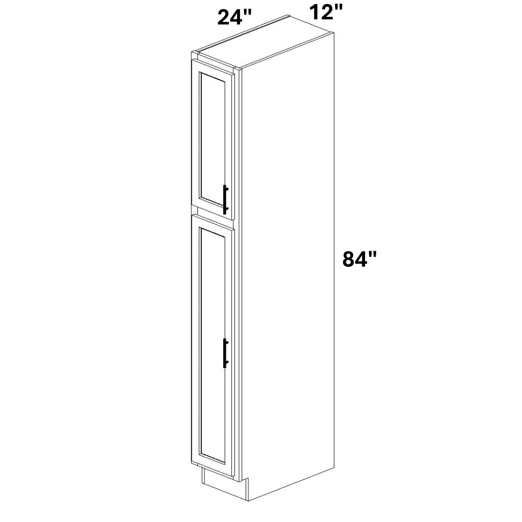 Pantry Cabinet Single Door Top and Bottom w/ 4 ROTs in Bottom