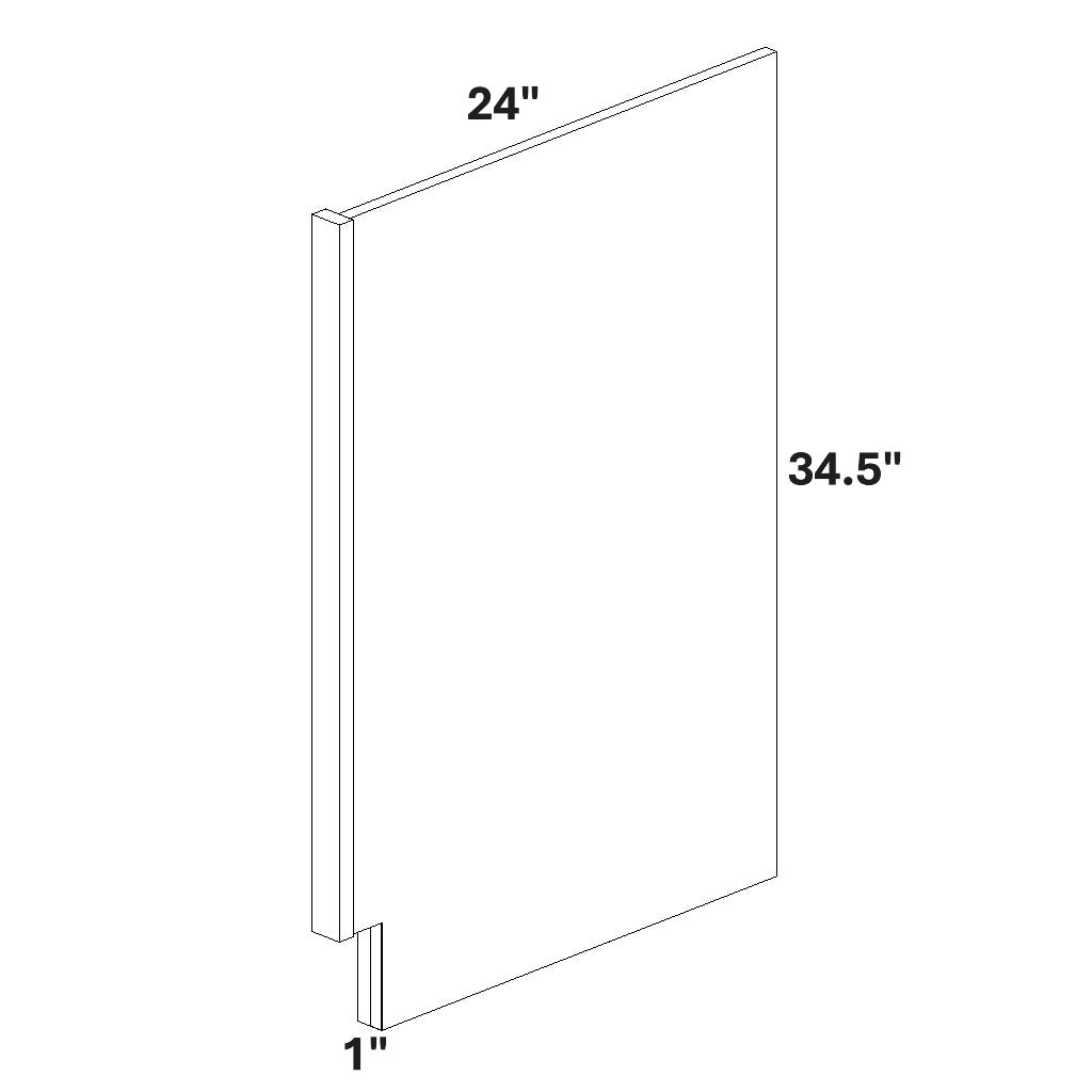 1.5" Wide Dishwasher End Panel for Right Side of Dishwasher