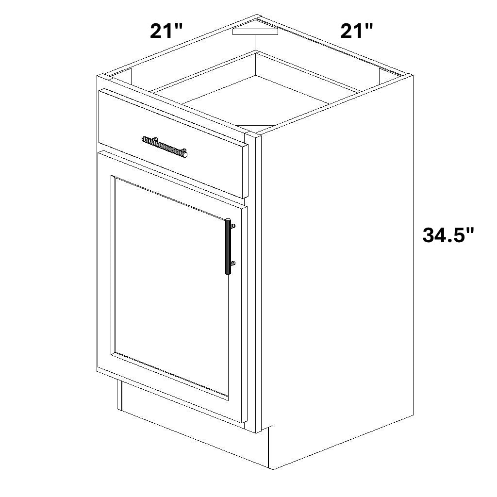 Vanity Base - 34.5 Tall (Single Door Single Drawer)