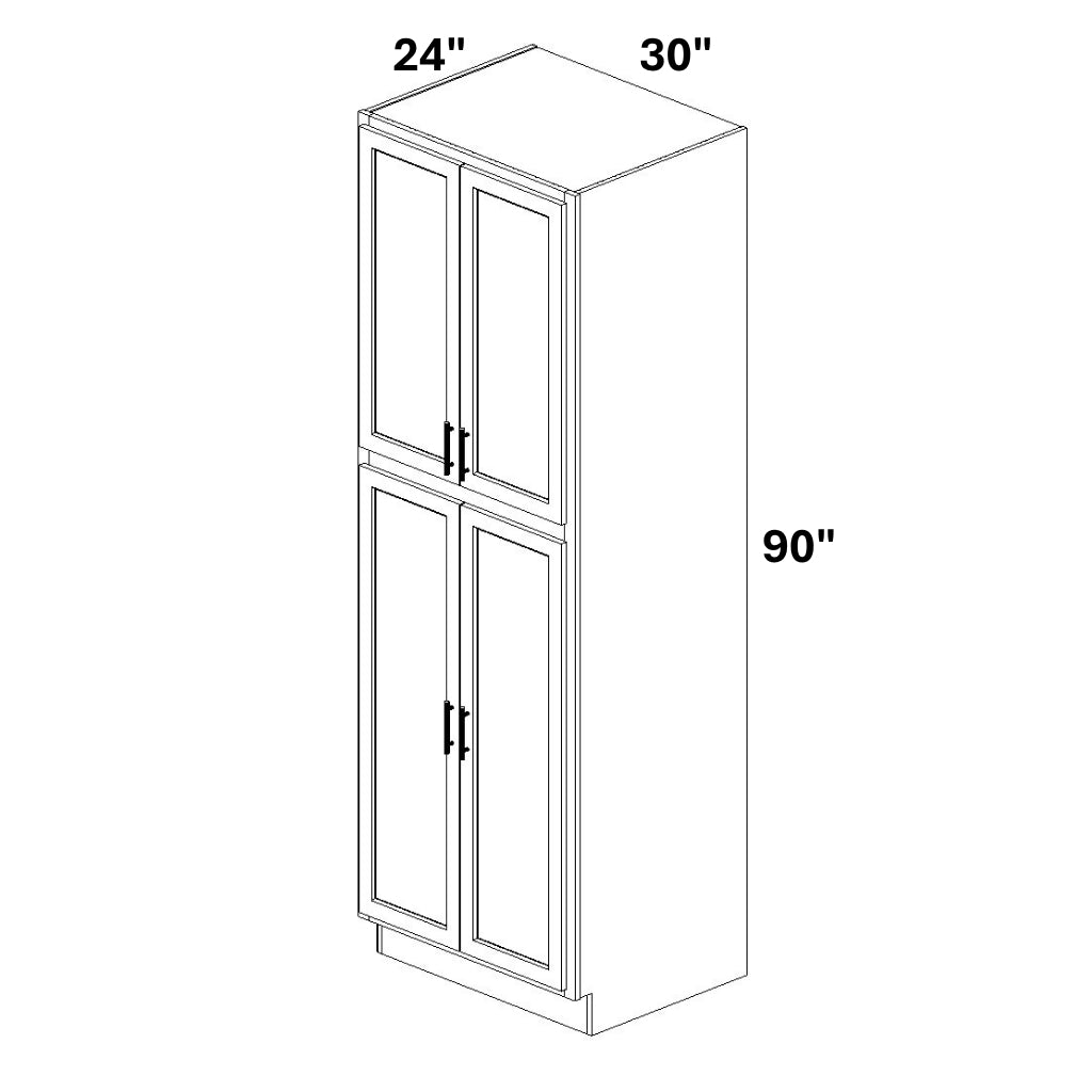 Pantry Cabinet Butt Doors Top and Bottom w/ 4 ROTs in Bottom