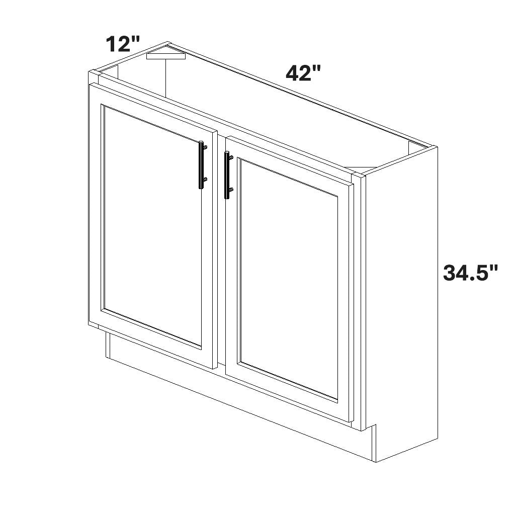 Base 2 Full Height Doors w/ Stile 12 Deep