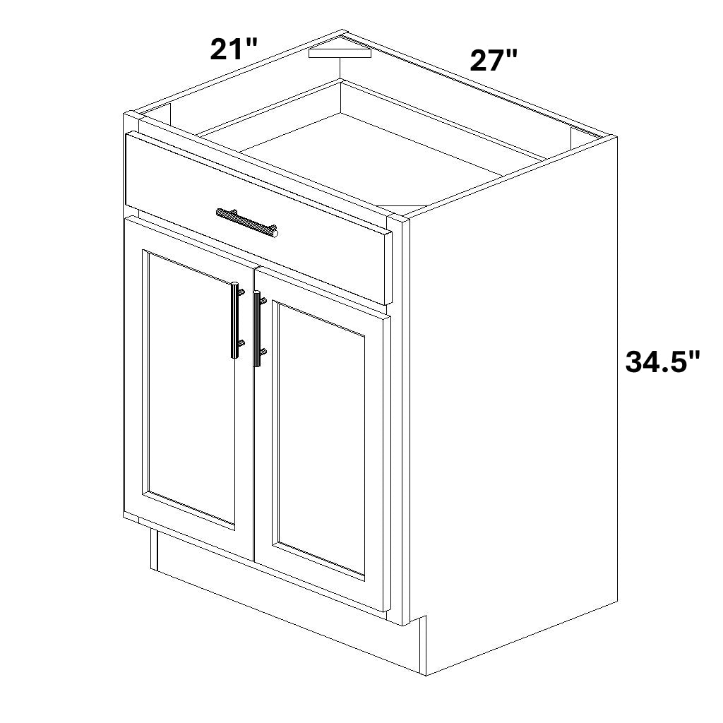 Vanity Sink Base - 34.5 Tall (2 Doors / Single Drawer Front)