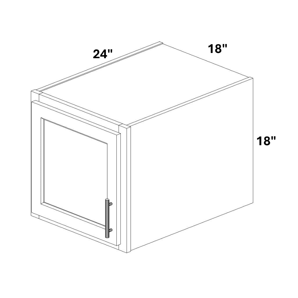 Single Door Wall Cabinet 24" Deep