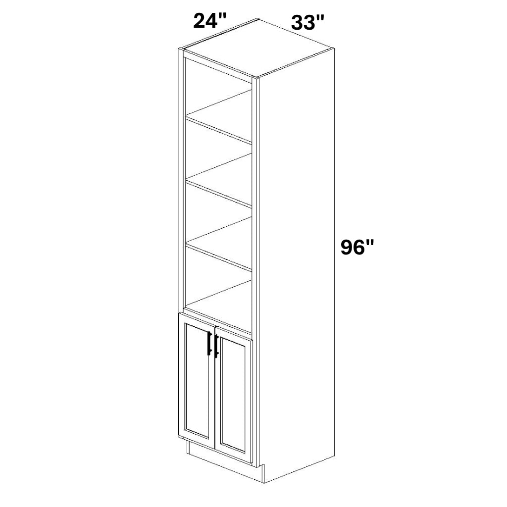 Book Case Cabinet with 2 Full Height doors at bottom