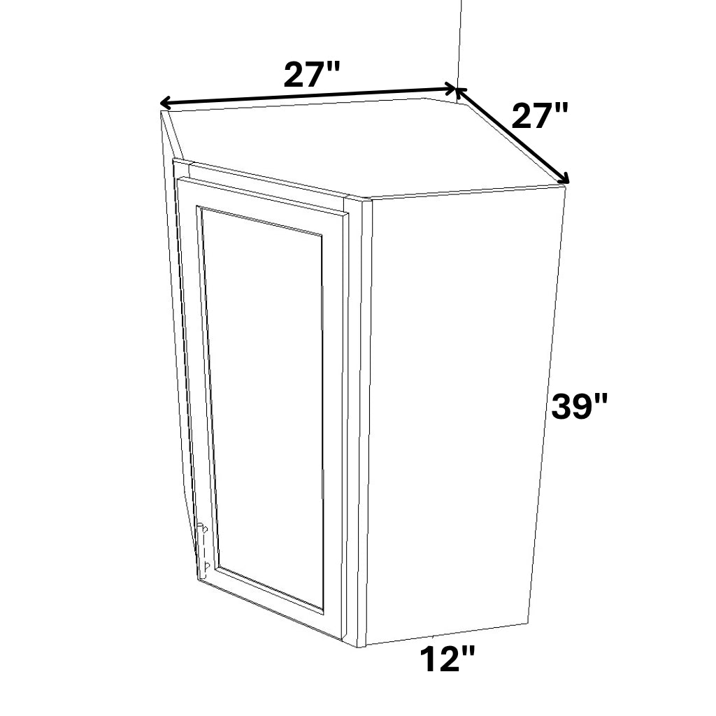 27 Wall Diagonal Corner Cabinet 15" Deep