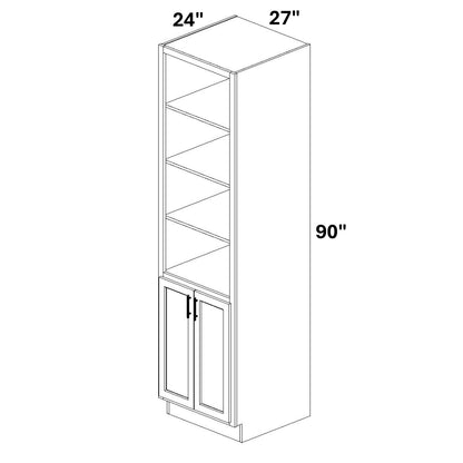 Book Case Cabinet with 2 Full Height doors at bottom