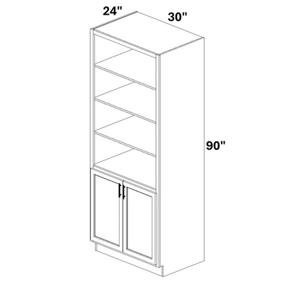 Book Case Cabinet with 2 Full Height doors at bottom