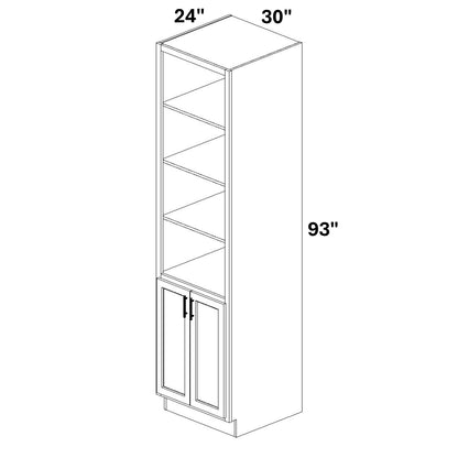 Book Case Cabinet with 2 Full Height doors at bottom