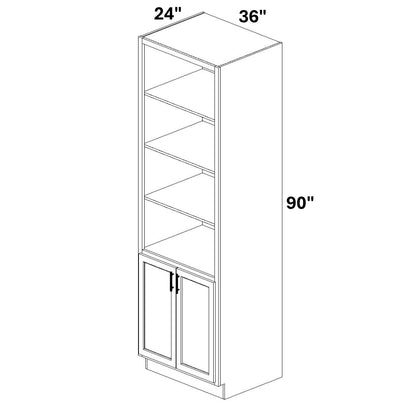 Book Case Cabinet with 2 Full Height doors at bottom