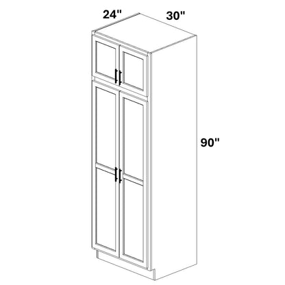 Pantry Cabinet Double Doors Top and Bottom - 72 Configuration