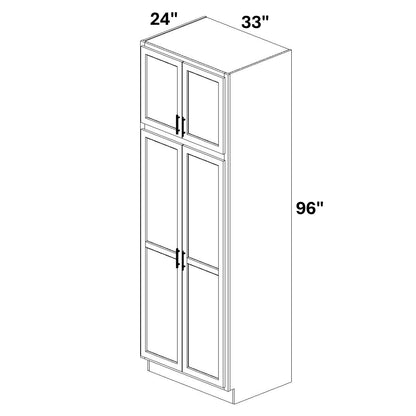 Pantry Cabinet Double Doors Top and Bottom - 72 Configuration