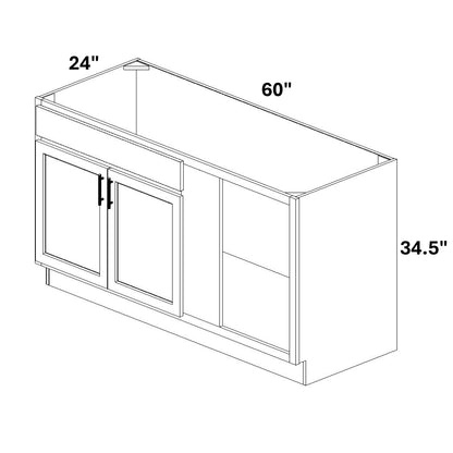 Sink Base Blind 2 Butt Doors / 1 False Drawer