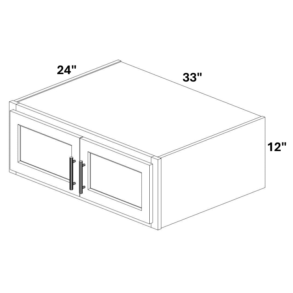 2 Butt Door Wall Bridge Cabinet  24" Deep