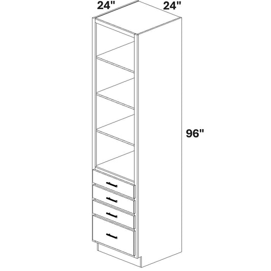 Closet Cabinet with 4 drawers at bottom