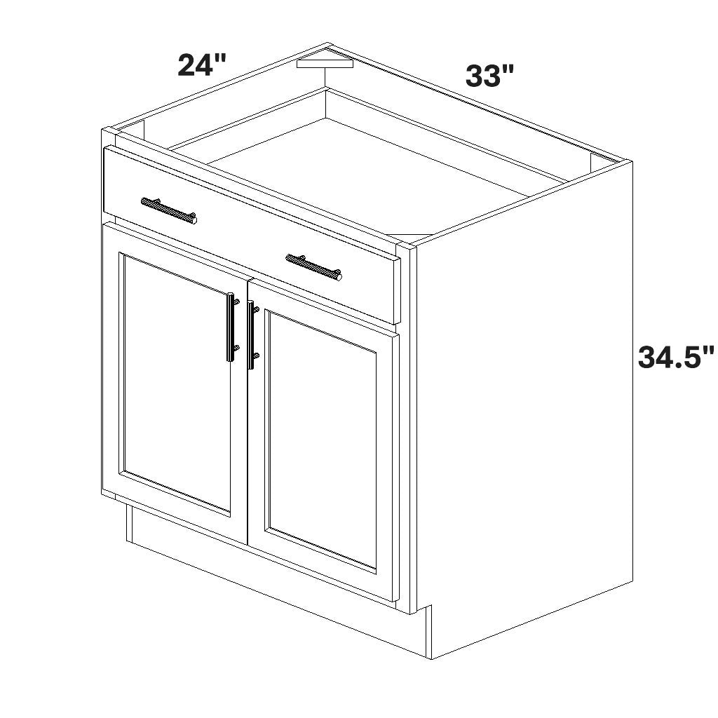 Base 2 Butt Doors / 1 Drawer w/ 2 ROTs
