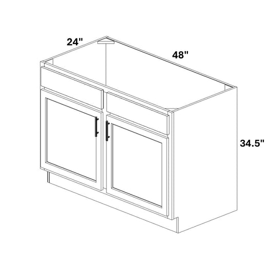 Sink Base 2 Door / 2 False Drawer Front with Stile