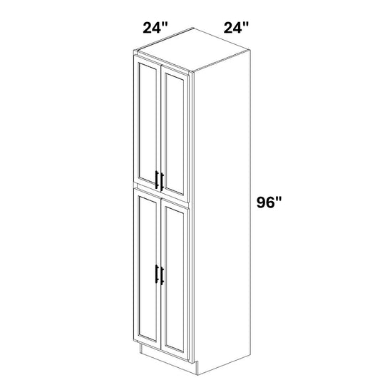 Pantry Cabinet Butt Doors Top and Bottom w/ 4 ROTs in Bottom
