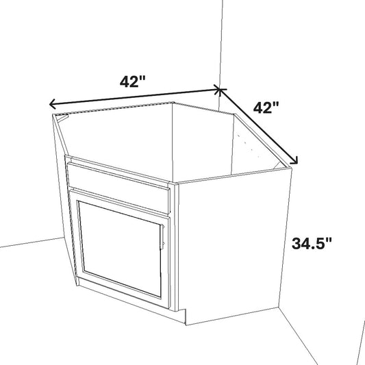 Diagonal Corner Sink Base 42