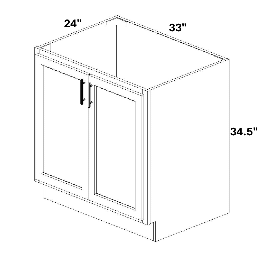 Sink Base 2 Full Height Butt Doors