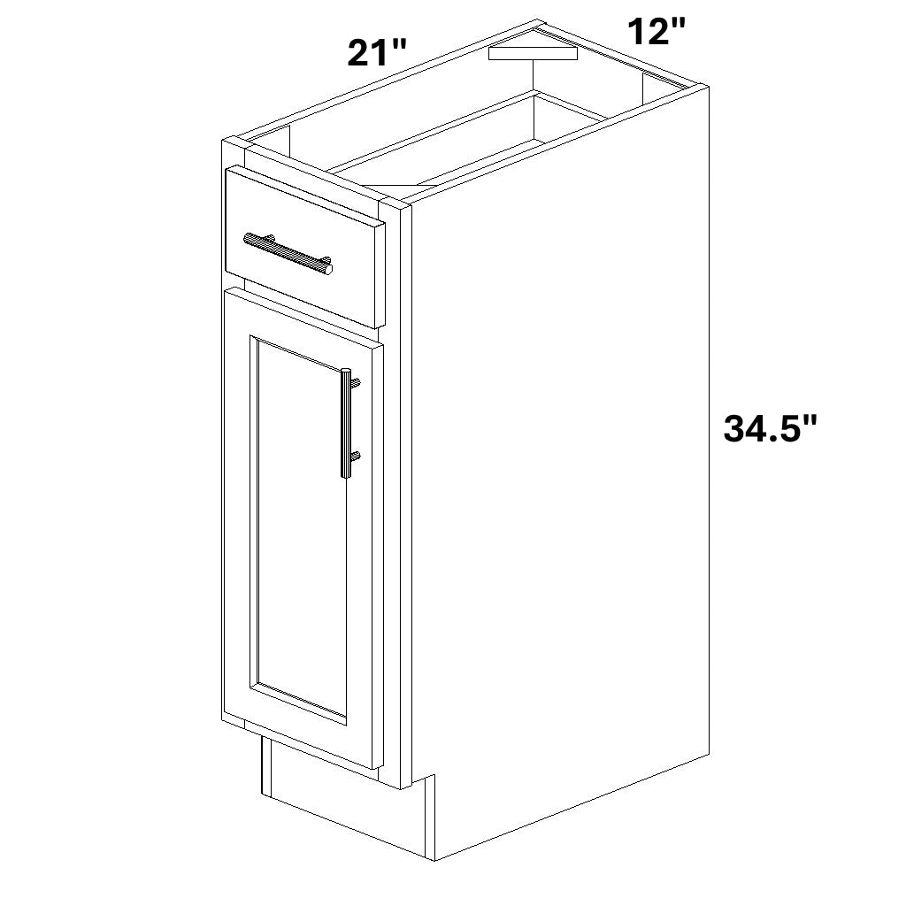 Vanity Base - 34.5 Tall (Single Door Single Drawer)