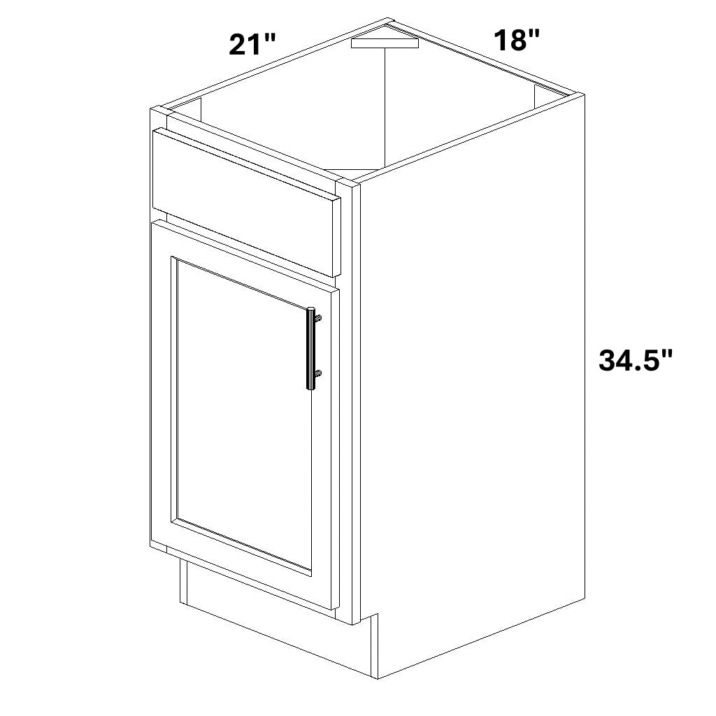 Vanity Sink Base - 34.5 Tall (Single Door Single Drawer Front)