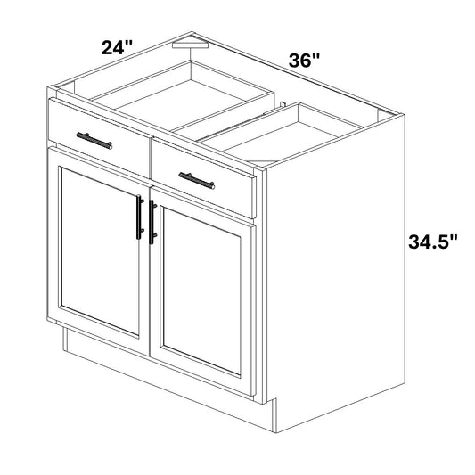 Base 2 Butt Doors / 2 Drawer