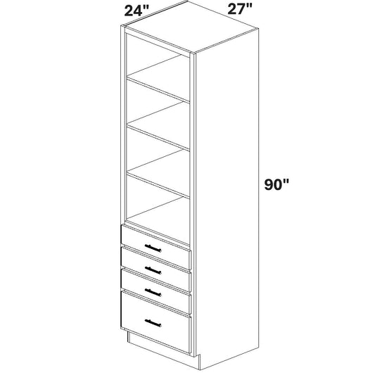 Closet Cabinet with 4 drawers at bottom
