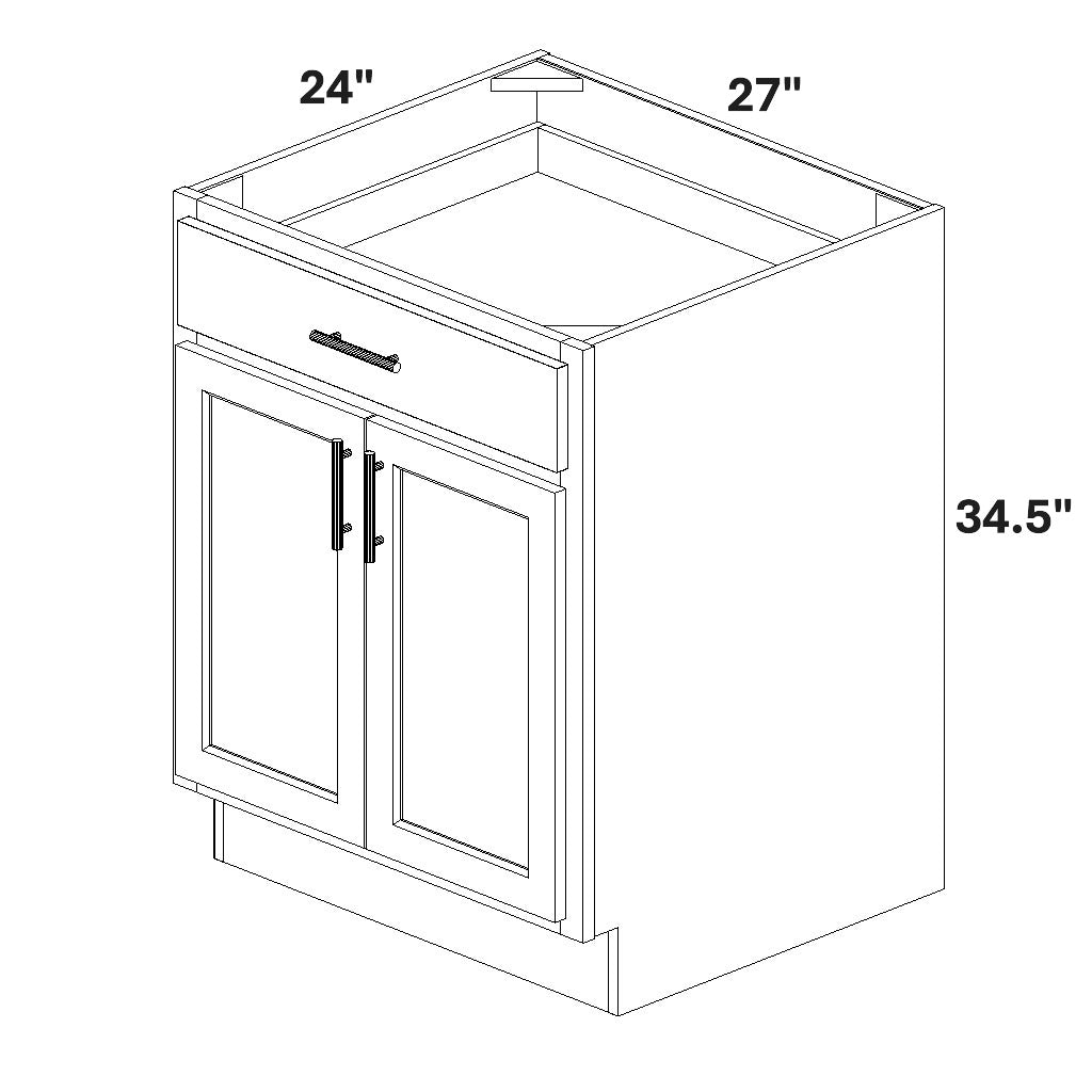Base 2 Butt Doors / 1 Drawer w/ 2 ROTs