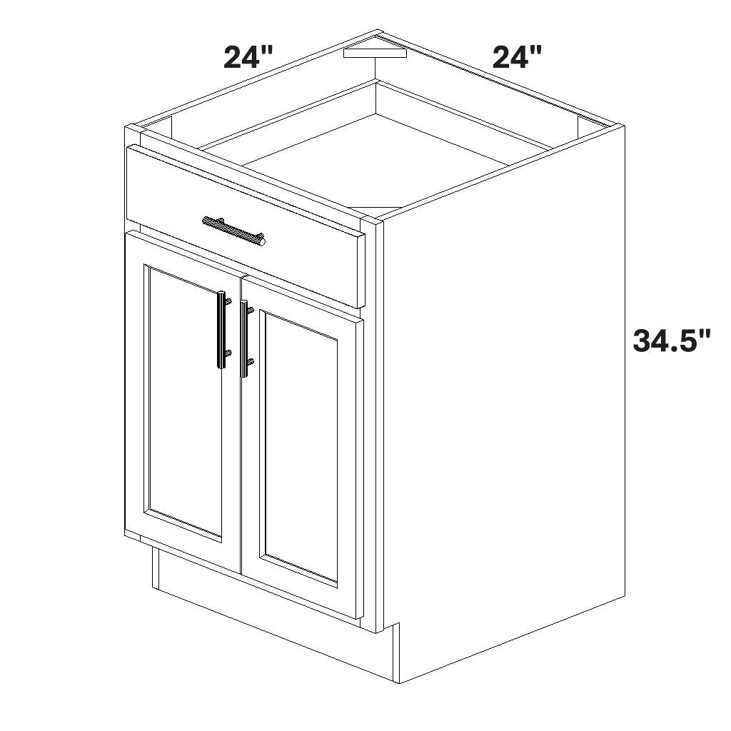 Base 2 Butt Doors / 1 Drawer w/ 2 ROTs
