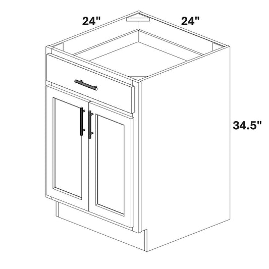 Base 2 Butt Doors / 1 Drawer w/ 2 ROTs