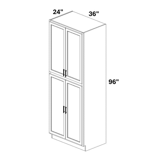 Pantry Cabinet Butt Doors Top and Bottom w/ 4 ROTs in Bottom