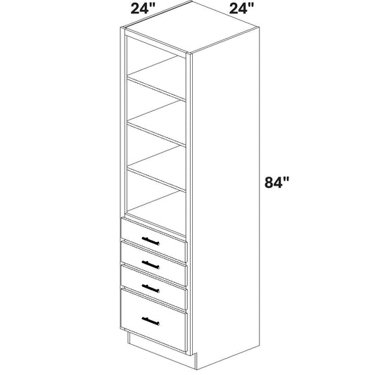 Closet Cabinet with 4 drawers at bottom