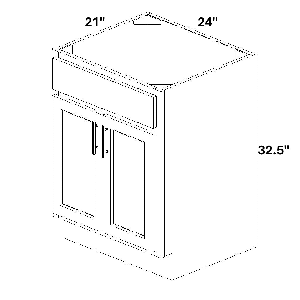 Vanity Sink Base - 32.5 Tall (Butt Door Single Drawer Front)