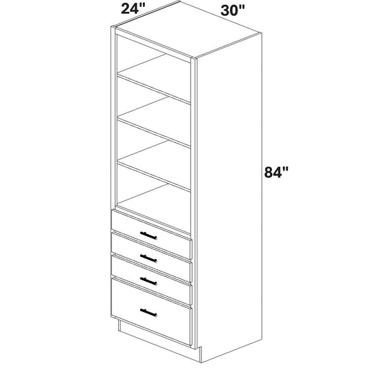 Closet Cabinet with 4 drawers at bottom