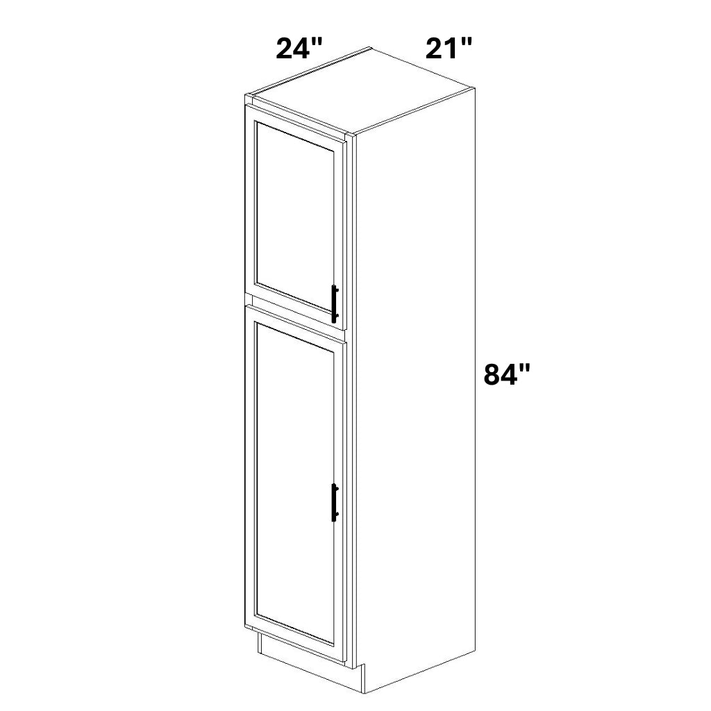 Pantry Cabinet Single Door Top and Bottom w/ 4 ROTs in Bottom