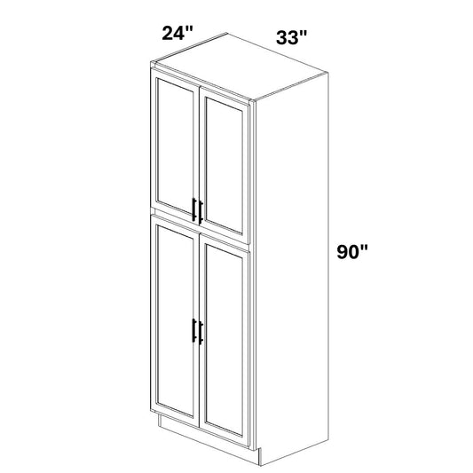Pantry Cabinet Butt Doors Top and Bottom w/ 4 ROTs in Bottom