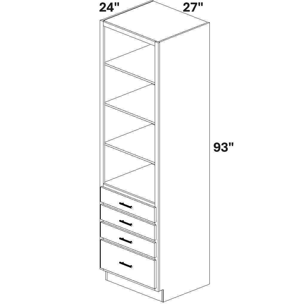 Closet Cabinet with 4 drawers at bottom