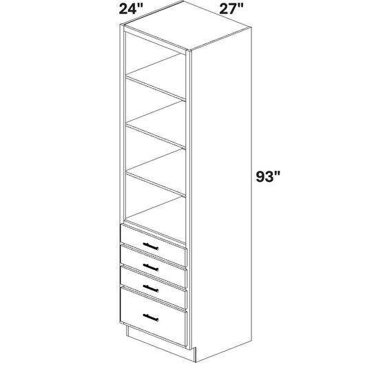 Closet Cabinet with 4 drawers at bottom